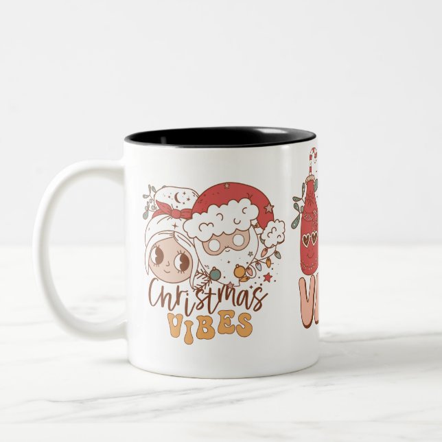 Christmas Vibes  Two-Tone Coffee Mug (Left)