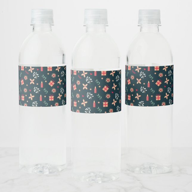 Christmas Vibes Water Bottle Label (Bottles)