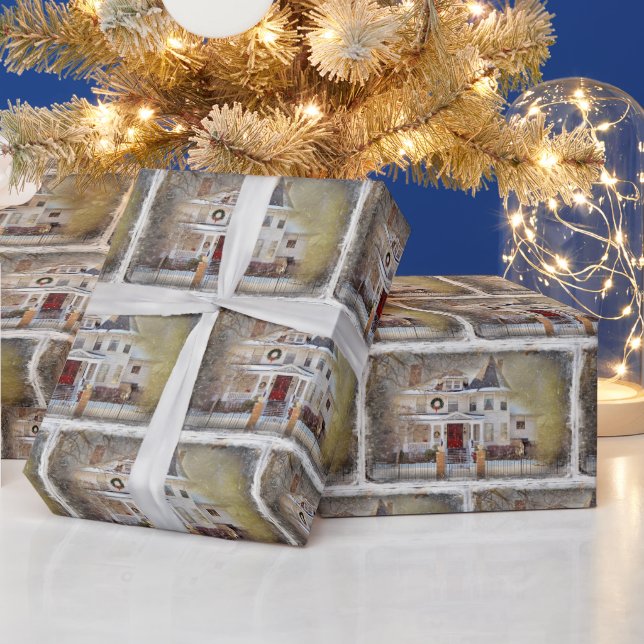 Christmas Victorian House In Winter Wrapping Paper (Holidays)