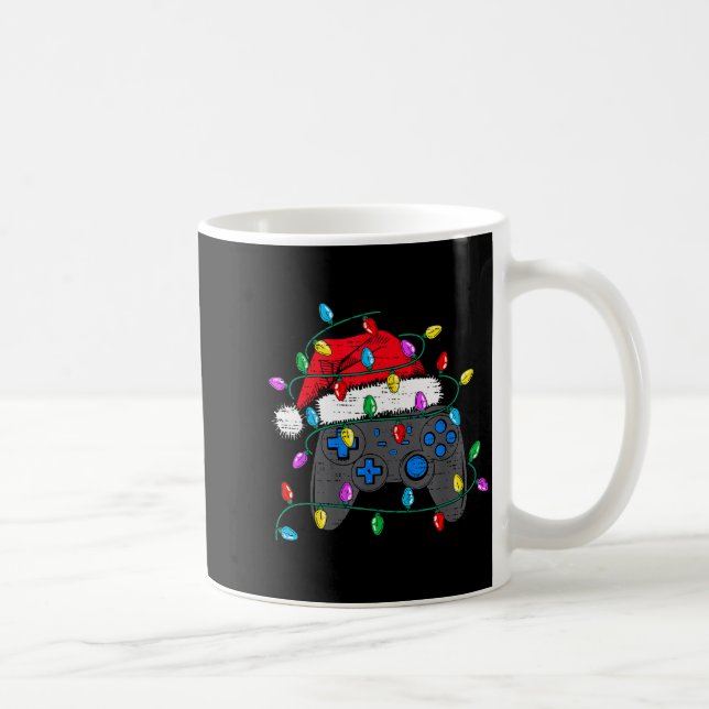 Christmas Video Game Controller Hat Santa Gamer Bo Coffee Mug (Right)