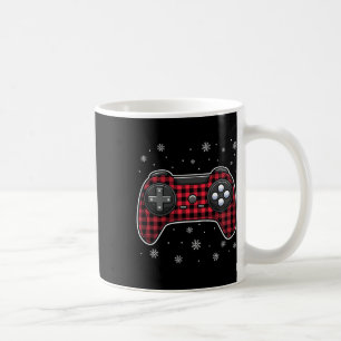 Christmas Video Game Controller Red Plaid Gamer Bo Coffee Mug