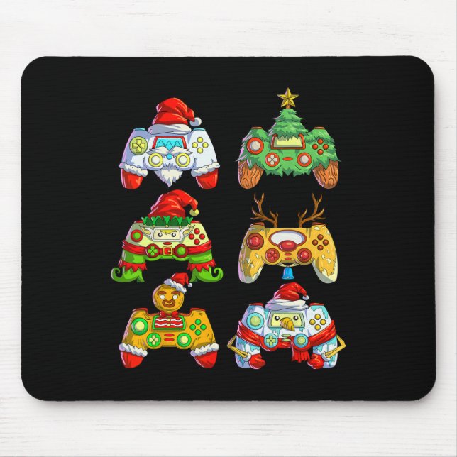 Christmas Video Game Controller Santa Hat Christma Mouse Mat (Front)