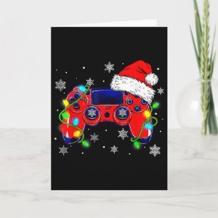 Christmas Video Game Controller Santa Hat Gamer Bo Card