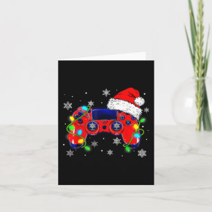 Christmas Video Game Controller Santa Hat Gamer Bo Card