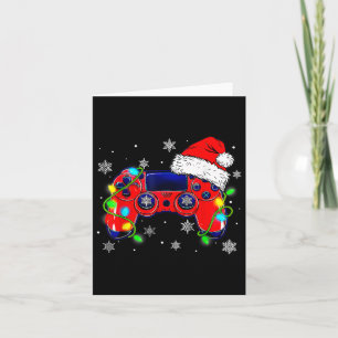 Christmas Video Game Controller Santa Hat Gamer Bo Card