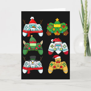 Christmas Video Game Controller Santa Hat Gamer Bo Card