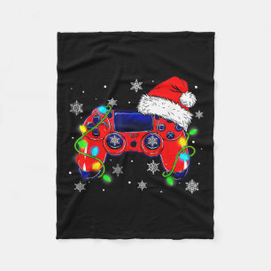 Christmas Video Game Controller Santa Hat Gamer Bo Fleece Blanket