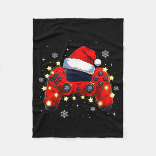Christmas Video Game Controller Santa Hat Gamer Bo Fleece Blanket