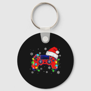 Christmas Video Game Controller Santa Hat Gamer Bo Key Ring