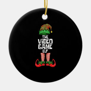 Christmas Video Game Elf Ceramic Tree Decoration