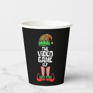 Christmas Video Game Elf Paper Cups