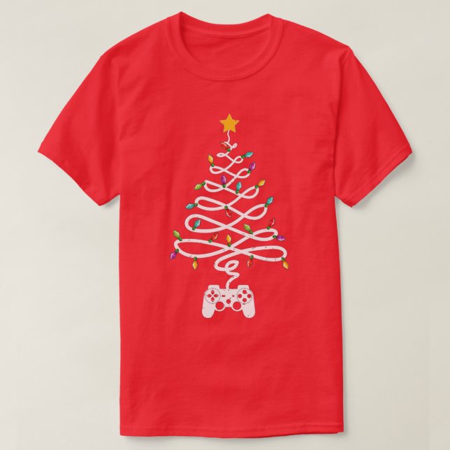 Christmas Video Game Xmas Tree Gaming Lover Video  T-Shirt (Design Front)