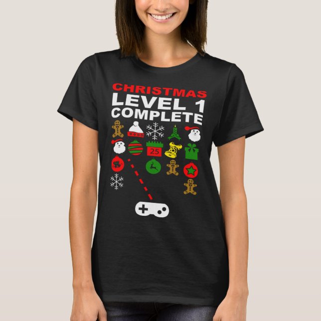 Christmas Video Gaming Decoration Invaders Gamer T-Shirt (Front)