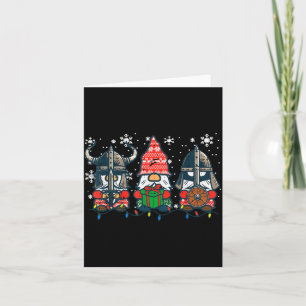 Christmas Viking Gnomes Funny Nordic Xmas Men Wome Card