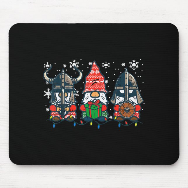 Christmas Viking Gnomes Funny Nordic Xmas Men Wome Mouse Mat (Front)