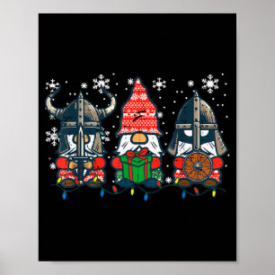 Christmas Viking Gnomes Funny Nordic Xmas Men Wome Poster