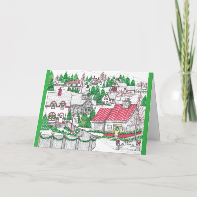 Christmas Village 1 Greeting Card (Front)
