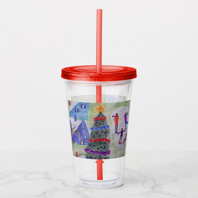 Christmas Village  Acrylic Tumbler (Front)