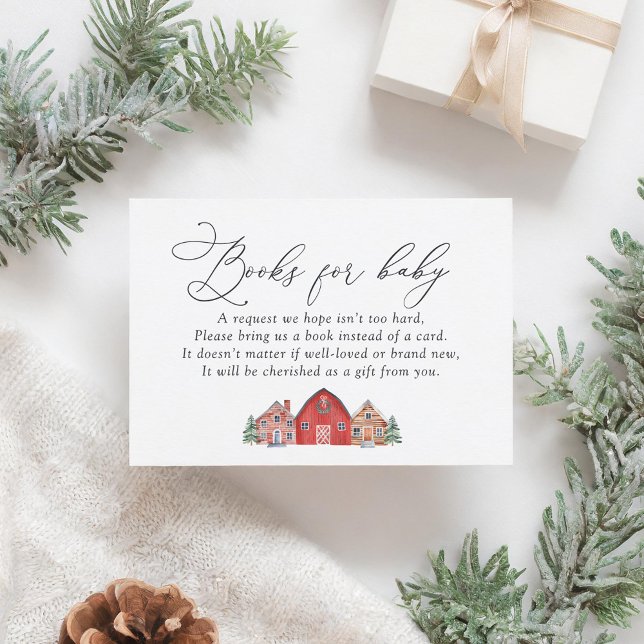 Christmas Village Baby Shower Books for Baby Enclosure Card (Creator Uploaded)