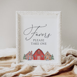 Christmas Village Baby Shower Favours Sign