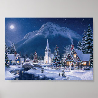 Christmas Village by Richard Burns Poster