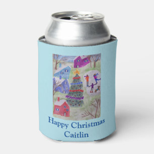 Christmas Village  Can Cooler