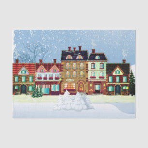 Christmas Village Decoupage Tissue Paper