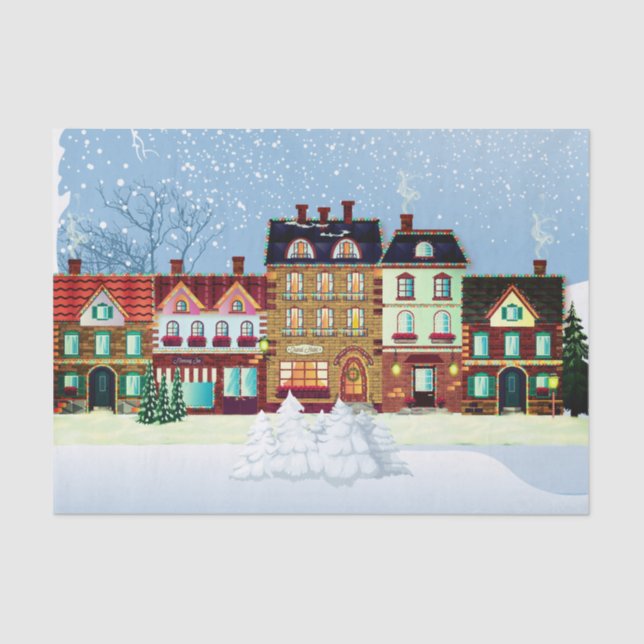 Christmas Village Decoupage  Tissue Paper (Front)