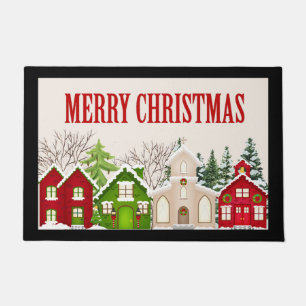 Christmas Village Doormat Door Mat