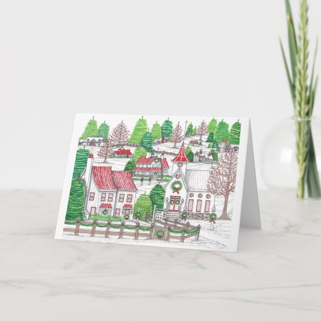 Christmas Village Folded 5x7 Card (Front)