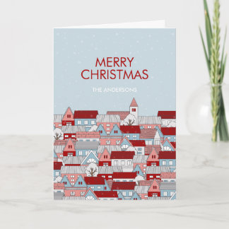 Christmas Village Folded Holiday Card