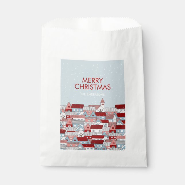 Christmas Village Holiday Favour Bags (Front)