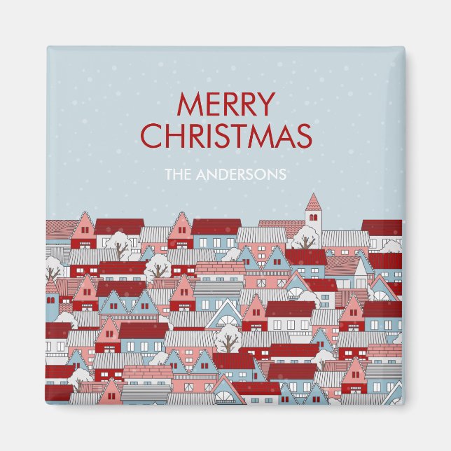 Christmas Village Holiday Magnet (Front)
