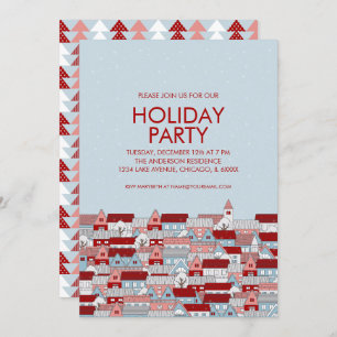 Christmas Village Holiday Party Invitation