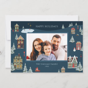 Christmas Village Holiday Photo Card
