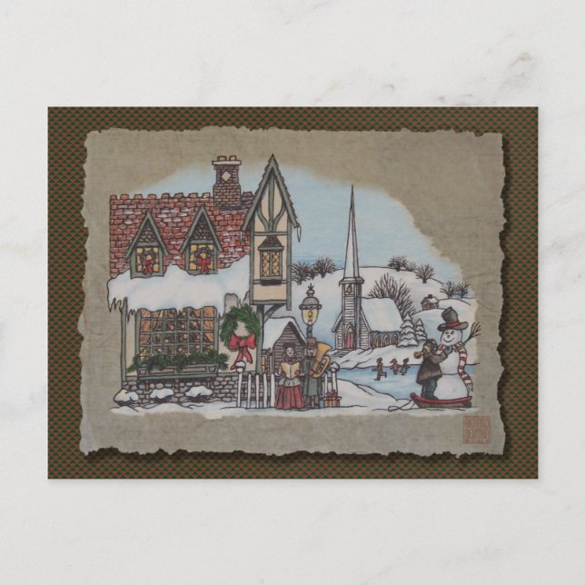 Christmas Village Holiday Postcard (Front)