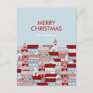 Christmas Village Holiday Postcard