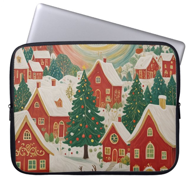 Christmas Village Laptop Sleeve (Front)