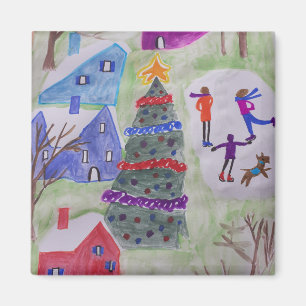 Christmas Village Magnet