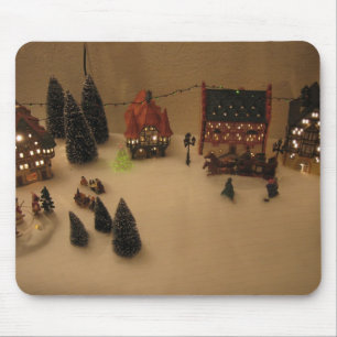 Christmas village mouse mat