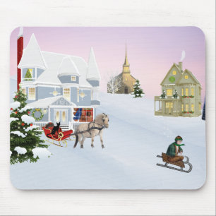 Christmas Village Mouse Pad