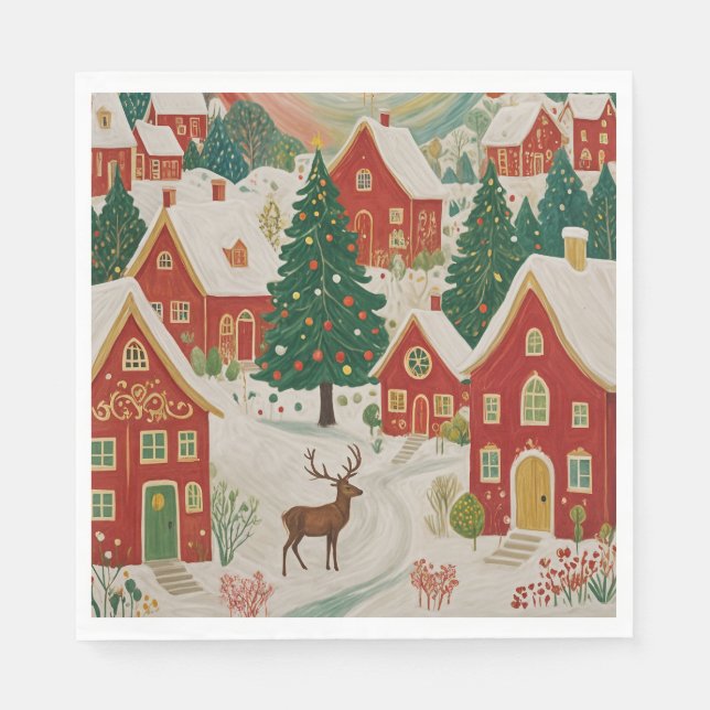Christmas Village Napkin (Front)