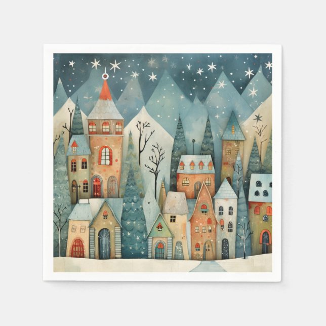 Christmas Village Napkin (Front)