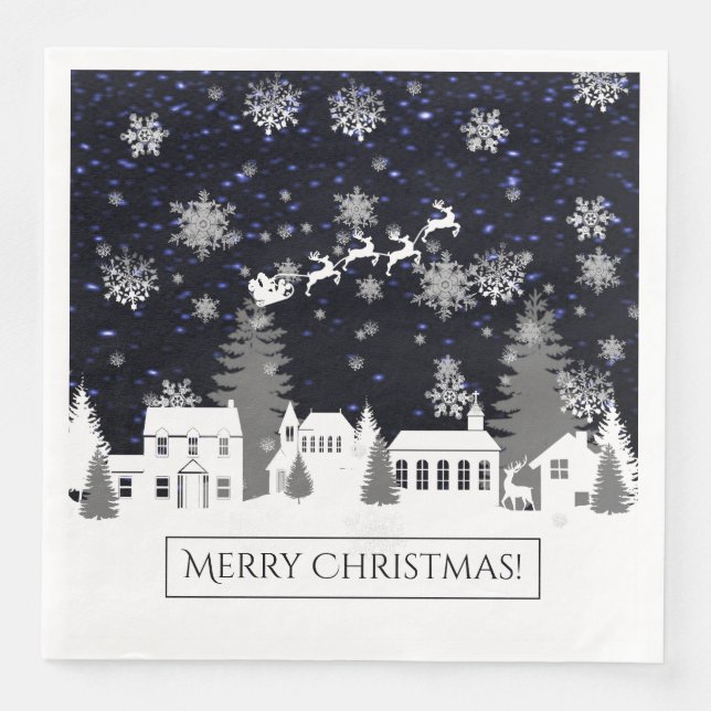 Christmas Village Paper Napkin (Front)