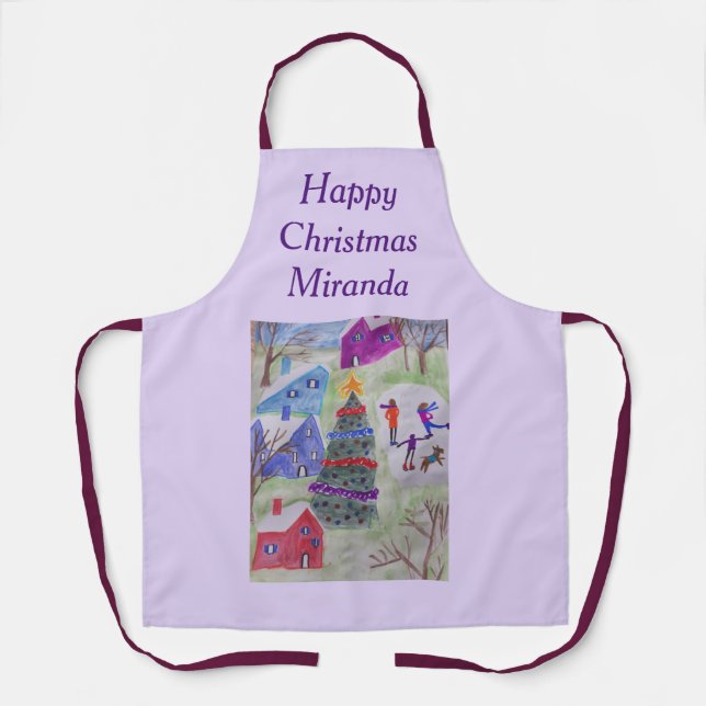 Christmas Village Personalised Apron (Front)