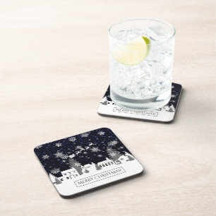 Christmas Village Plastic Coaster