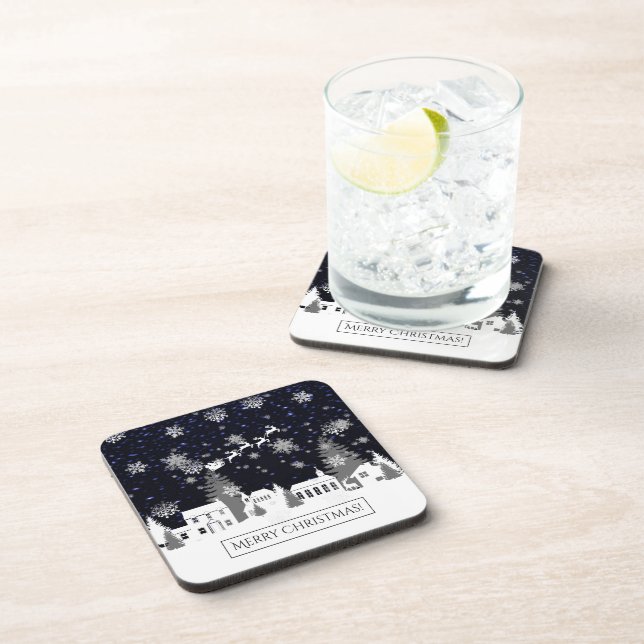 Christmas Village Plastic Coaster (Right Side)