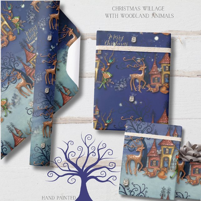 Christmas Village  | Reindeer, Elf, Squirrel & Fox Wrapping Paper (Christmas Village  Reindeer, Elf, Squirrel & Fox Wrapping Paper)