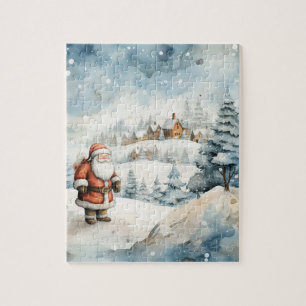 Christmas Village Santa Christmas Holiday Jigsaw Puzzle