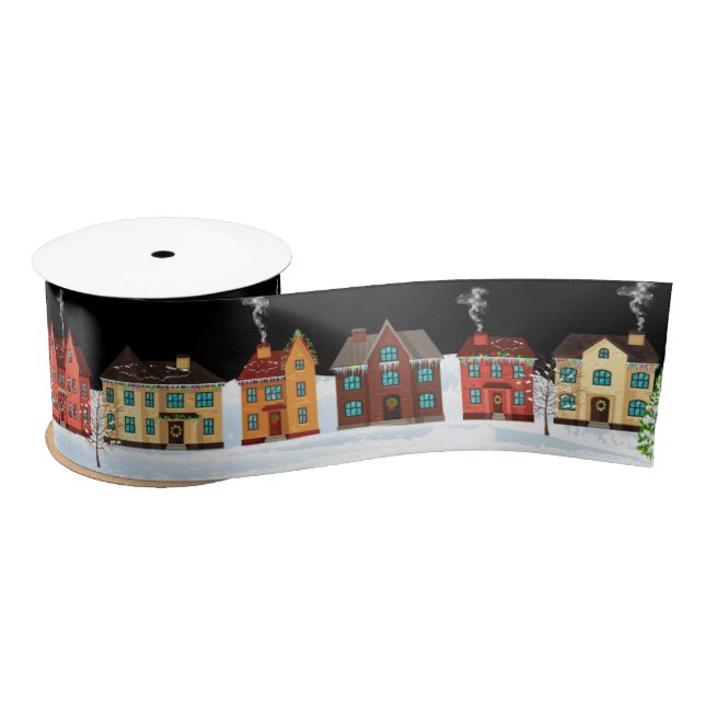 Christmas Village Satin Ribbon (Spool)